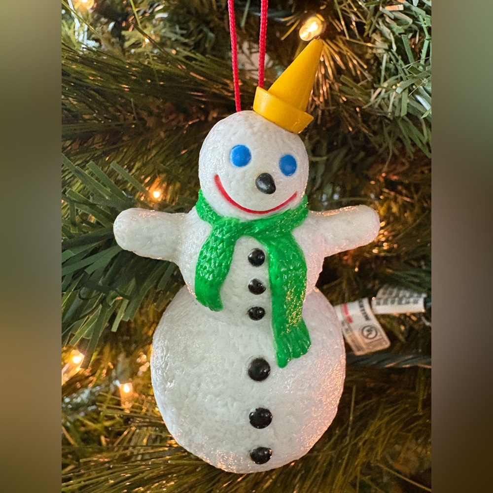 Vintage plastic Jack In The Box Christmas ornament.  Excellent condition.
